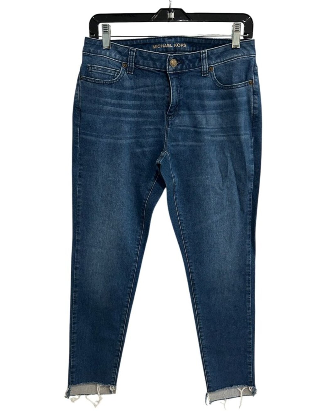Michael Kors 4 Dark Wash Skinny Distressed Hem Jeans Alt Aesthetic Grungecore